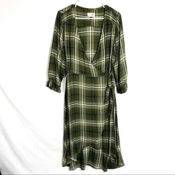 flannel midi dress